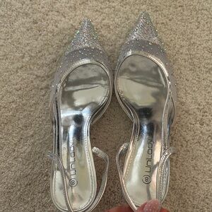 Shimmering Silver Heels by Unlady